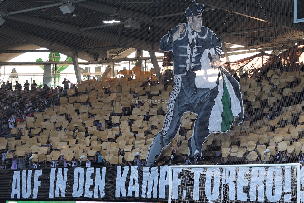 Sturm Graz - RB Salzburg
Oesterreichische Fussball Bundesliga, 2. Runde, SK Sturm Graz - FC RB Salzburg, Stadion Liebenau Graz, 30.07.2022. 

Foto zeigt Fans von Sturm mit einer Choreografie
