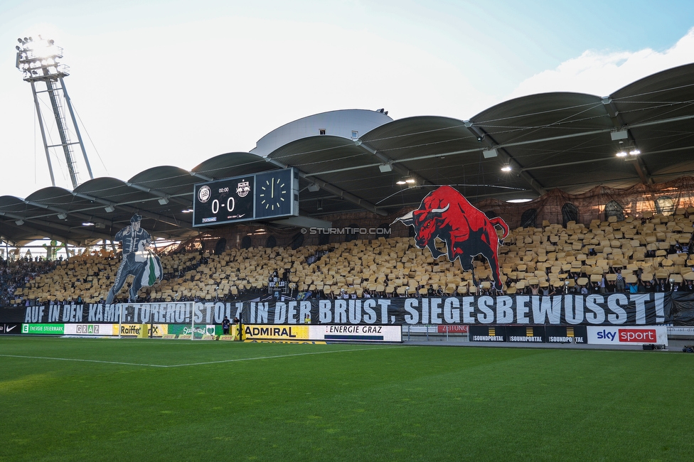 Sturm Graz - RB Salzburg
Oesterreichische Fussball Bundesliga, 2. Runde, SK Sturm Graz - FC RB Salzburg, Stadion Liebenau Graz, 30.07.2022. 

Foto zeigt Fans von Sturm mit einer Choreografie
