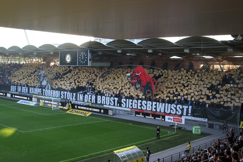 Sturm Graz - RB Salzburg
Oesterreichische Fussball Bundesliga, 2. Runde, SK Sturm Graz - FC RB Salzburg, Stadion Liebenau Graz, 30.07.2022. 

Foto zeigt Fans von Sturm mit einer Choreografie
