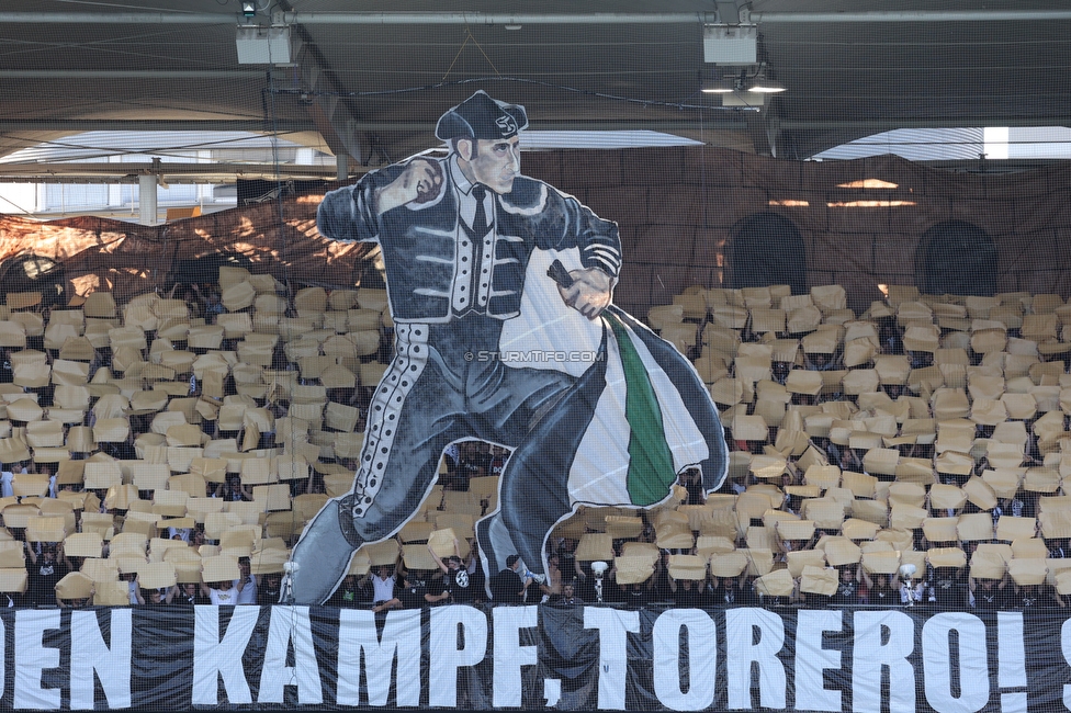 Sturm Graz - RB Salzburg
Oesterreichische Fussball Bundesliga, 2. Runde, SK Sturm Graz - FC RB Salzburg, Stadion Liebenau Graz, 30.07.2022. 

Foto zeigt Fans von Sturm mit einer Choreografie
