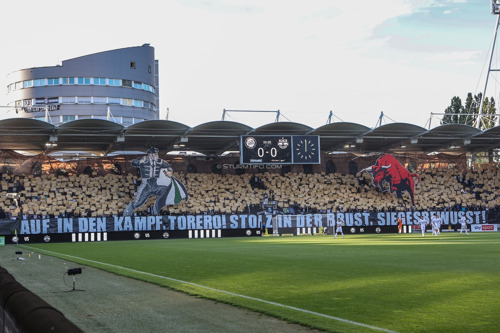 Sturm Graz - RB Salzburg
Oesterreichische Fussball Bundesliga, 2. Runde, SK Sturm Graz - FC RB Salzburg, Stadion Liebenau Graz, 30.07.2022. 

Foto zeigt Fans von Sturm mit einer Choreografie
