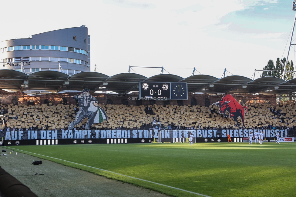 Sturm Graz - RB Salzburg
Oesterreichische Fussball Bundesliga, 2. Runde, SK Sturm Graz - FC RB Salzburg, Stadion Liebenau Graz, 30.07.2022. 

Foto zeigt Fans von Sturm mit einer Choreografie
