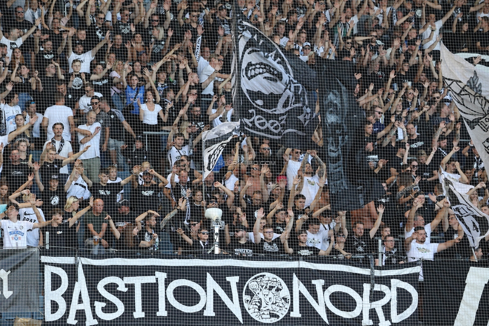 Sturm Graz - RB Salzburg
Oesterreichische Fussball Bundesliga, 2. Runde, SK Sturm Graz - FC RB Salzburg, Stadion Liebenau Graz, 30.07.2022. 

Foto zeigt Fans von Sturm
Schlüsselwörter: bastion