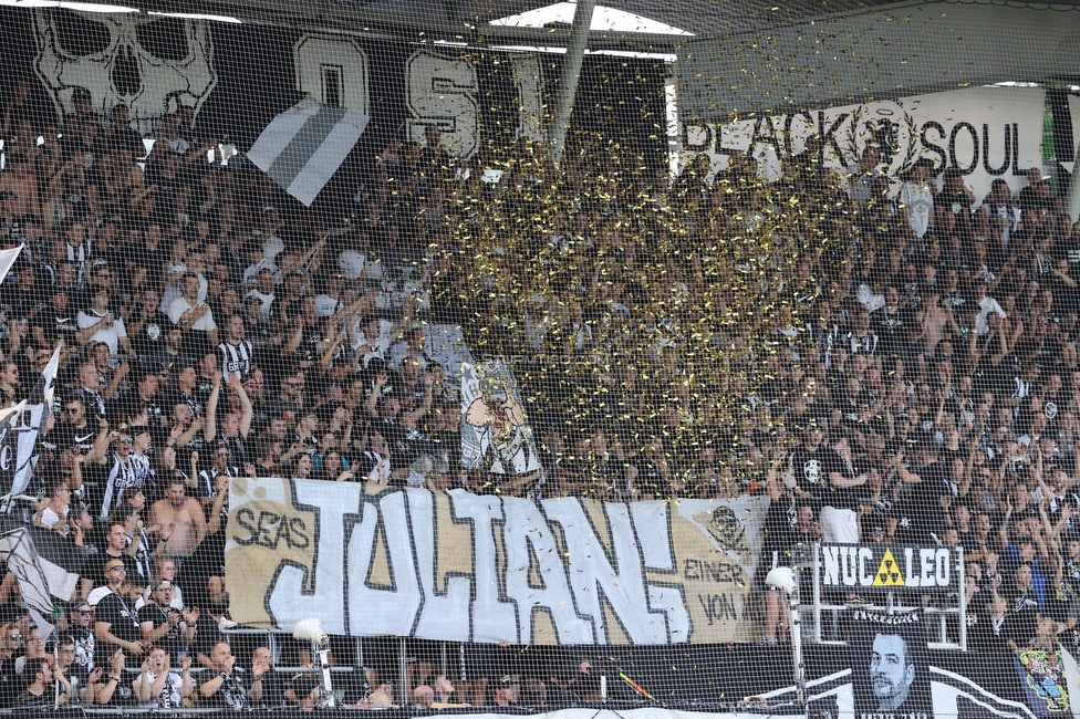 Sturm Graz - RB Salzburg
Oesterreichische Fussball Bundesliga, 2. Runde, SK Sturm Graz - FC RB Salzburg, Stadion Liebenau Graz, 30.07.2022. 

Foto zeigt Fans von Sturm mit einem Spruchband
Schlüsselwörter: baby brigata