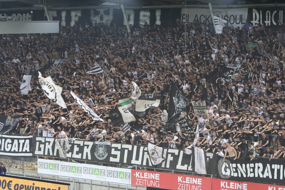 Sturm Graz - RB Salzburg
Oesterreichische Fussball Bundesliga, 2. Runde, SK Sturm Graz - FC RB Salzburg, Stadion Liebenau Graz, 30.07.2022. 

Foto zeigt Fans von Sturm
