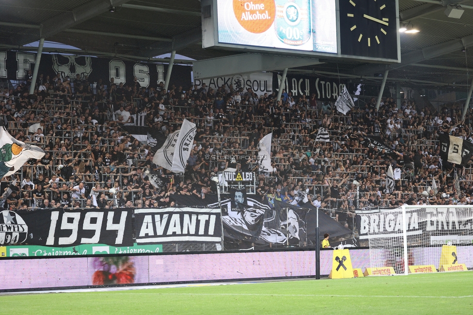 Sturm Graz - RB Salzburg
Oesterreichische Fussball Bundesliga, 2. Runde, SK Sturm Graz - FC RB Salzburg, Stadion Liebenau Graz, 30.07.2022. 

Foto zeigt Fans von Sturm
