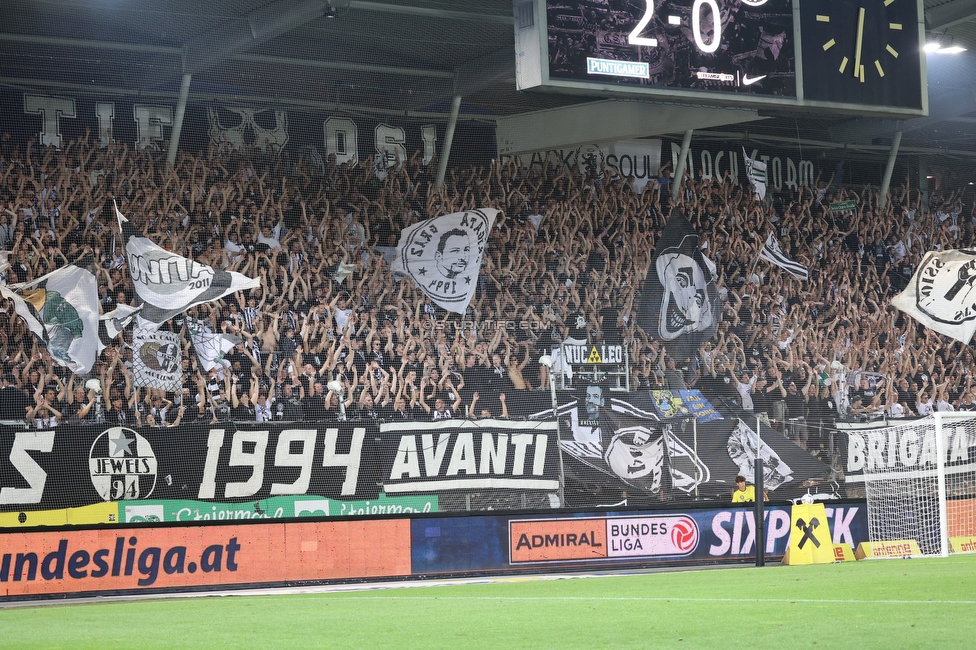 Sturm Graz - RB Salzburg
Oesterreichische Fussball Bundesliga, 2. Runde, SK Sturm Graz - FC RB Salzburg, Stadion Liebenau Graz, 30.07.2022. 

Foto zeigt Fans von Sturm
