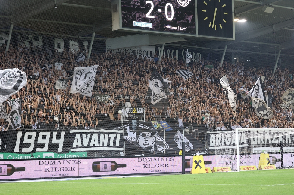 Sturm Graz - RB Salzburg
Oesterreichische Fussball Bundesliga, 2. Runde, SK Sturm Graz - FC RB Salzburg, Stadion Liebenau Graz, 30.07.2022. 

Foto zeigt Fans von Sturm
