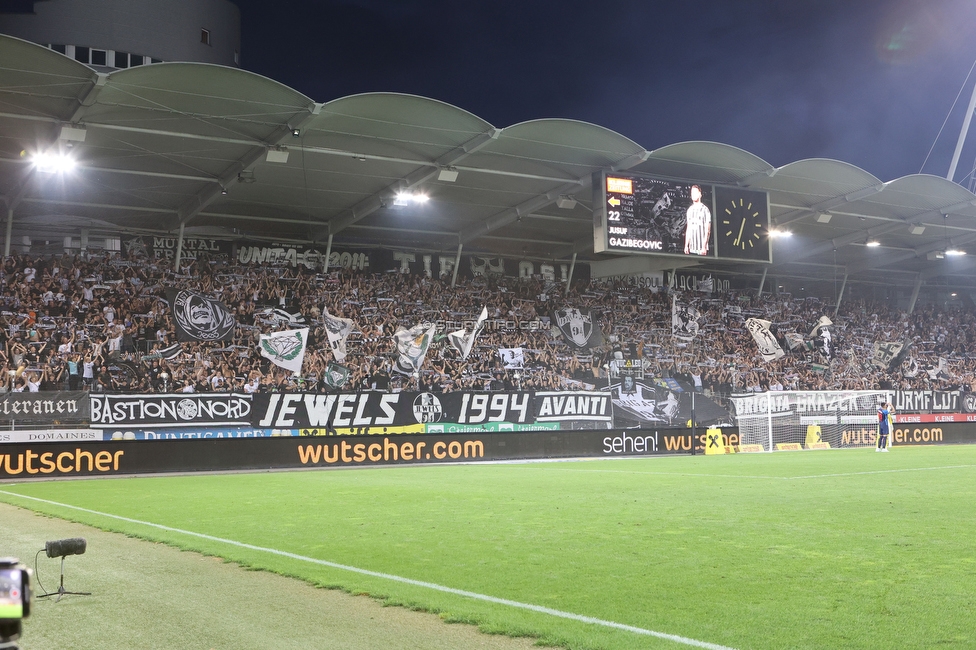 Sturm Graz - RB Salzburg
Oesterreichische Fussball Bundesliga, 2. Runde, SK Sturm Graz - FC RB Salzburg, Stadion Liebenau Graz, 30.07.2022. 

Foto zeigt Fans von Sturm
