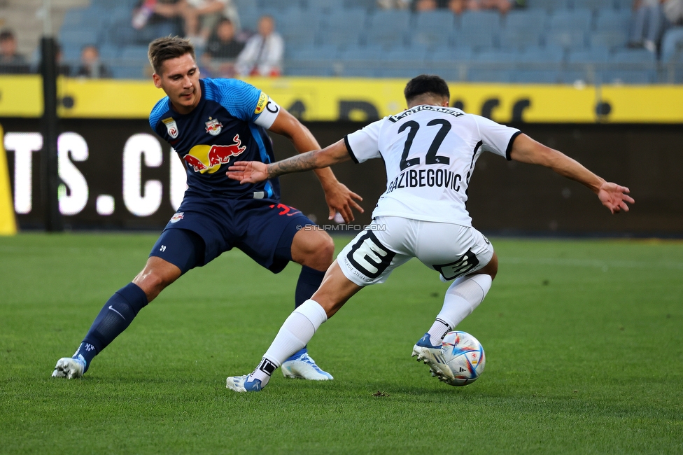 Sturm Graz - RB Salzburg
Oesterreichische Fussball Bundesliga, 2. Runde, SK Sturm Graz - FC RB Salzburg, Stadion Liebenau Graz, 30.07.2022. 

Foto zeigt Jusuf Gazibegovic (Sturm)
