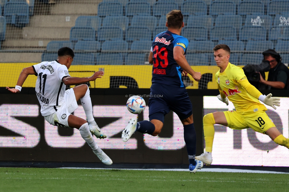 Sturm Graz - RB Salzburg
Oesterreichische Fussball Bundesliga, 2. Runde, SK Sturm Graz - FC RB Salzburg, Stadion Liebenau Graz, 30.07.2022. 

Foto zeigt Manprit Sarkaria (Sturm)
