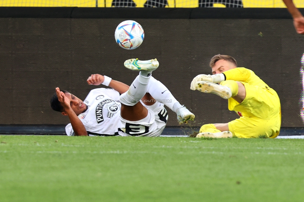 Sturm Graz - RB Salzburg
Oesterreichische Fussball Bundesliga, 2. Runde, SK Sturm Graz - FC RB Salzburg, Stadion Liebenau Graz, 30.07.2022. 

Foto zeigt Manprit Sarkaria (Sturm)
