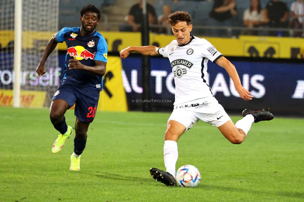 Sturm Graz - RB Salzburg
Oesterreichische Fussball Bundesliga, 2. Runde, SK Sturm Graz - FC RB Salzburg, Stadion Liebenau Graz, 30.07.2022. 

Foto zeigt Vesel Demaku (Sturm)
