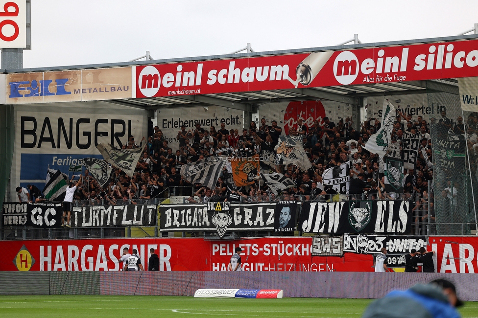 Ried - Sturm Graz
Oesterreichische Fussball Bundesliga, 3. Runde, SV Ried - SK Sturm Graz, Arena Ried, 06.08.2022. 

Foto zeigt Fans von Sturm
