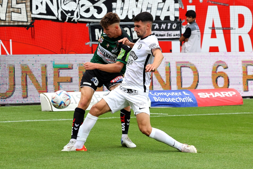 Ried - Sturm Graz
Oesterreichische Fussball Bundesliga, 3. Runde, SV Ried - SK Sturm Graz, Arena Ried, 06.08.2022. 

Foto zeigt Alexandar Borkovic (Sturm)
