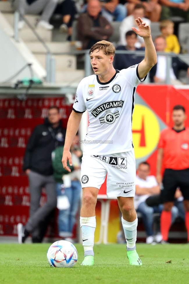 Ried - Sturm Graz
Oesterreichische Fussball Bundesliga, 3. Runde, SV Ried - SK Sturm Graz, Arena Ried, 06.08.2022. 

Foto zeigt Alexander Prass (Sturm)
