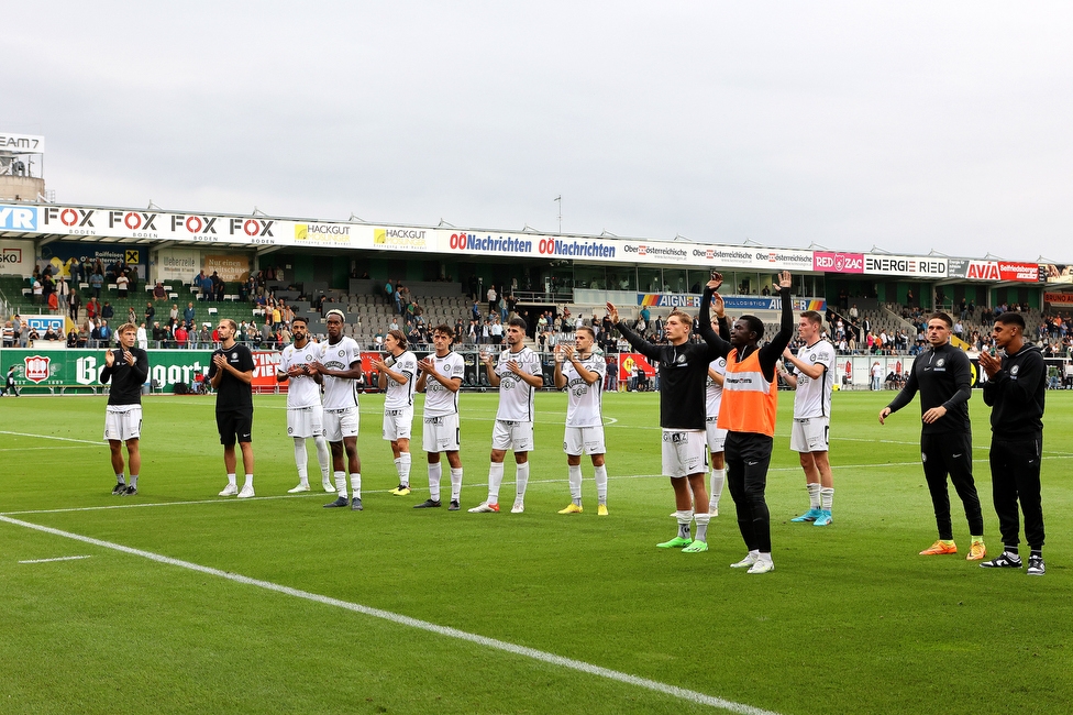 Ried - Sturm Graz
Oesterreichische Fussball Bundesliga, 3. Runde, SV Ried - SK Sturm Graz, Arena Ried, 06.08.2022. 

Foto zeigt die Mannschaft von Sturm
