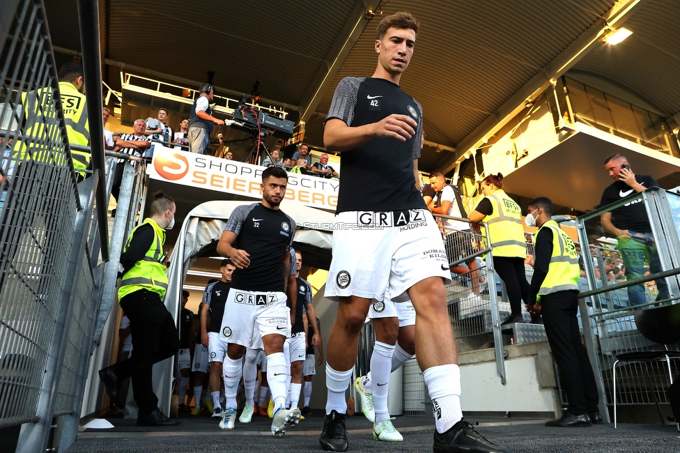 Sturm Graz - Dynamo Kiew
UEFA Champions League Qualifikation 3. Runde, SK Sturm Graz - FC Dynamo Kiew, Stadion Liebenau Graz, 09.08.2022. 

Foto zeigt David Affengruber (Sturm)
