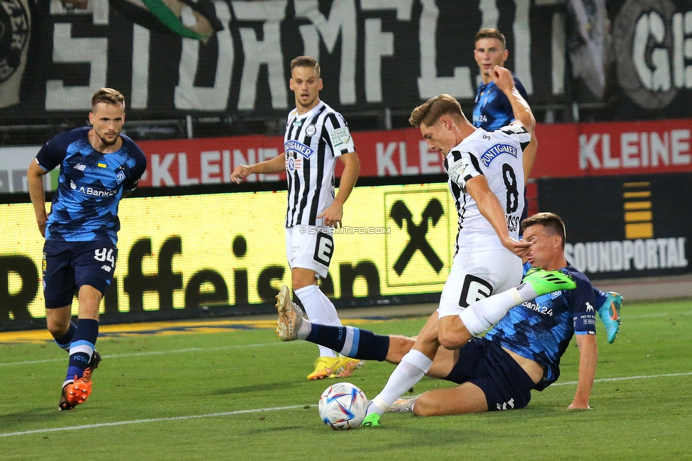 Sturm Graz - Dynamo Kiew
UEFA Champions League Qualifikation 3. Runde, SK Sturm Graz - FC Dynamo Kiew, Stadion Liebenau Graz, 09.08.2022. 

Foto zeigt Alexander Prass (Sturm)
