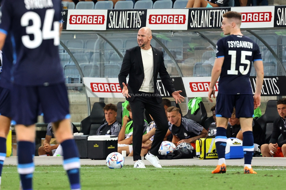 Sturm Graz - Dynamo Kiew
UEFA Champions League Qualifikation 3. Runde, SK Sturm Graz - FC Dynamo Kiew, Stadion Liebenau Graz, 09.08.2022. 

Foto zeigt Christian Ilzer (Cheftrainer Sturm)
