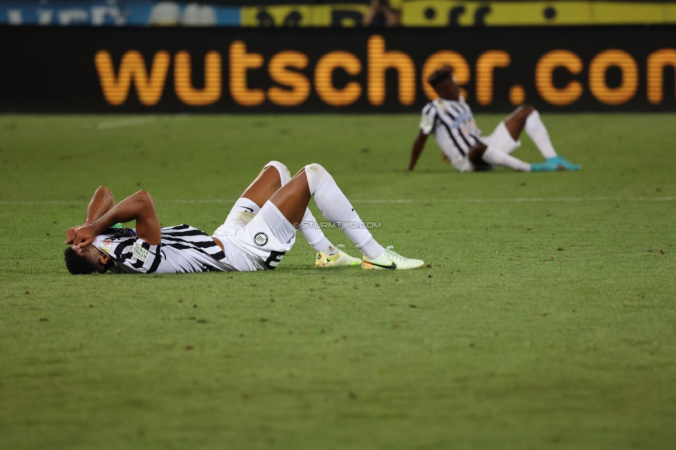 Sturm Graz - Dynamo Kiew
UEFA Champions League Qualifikation 3. Runde, SK Sturm Graz - FC Dynamo Kiew, Stadion Liebenau Graz, 09.08.2022. 

Foto zeigt Gregory Wuethrich (Sturm)
Schlüsselwörter: enttaeuschung