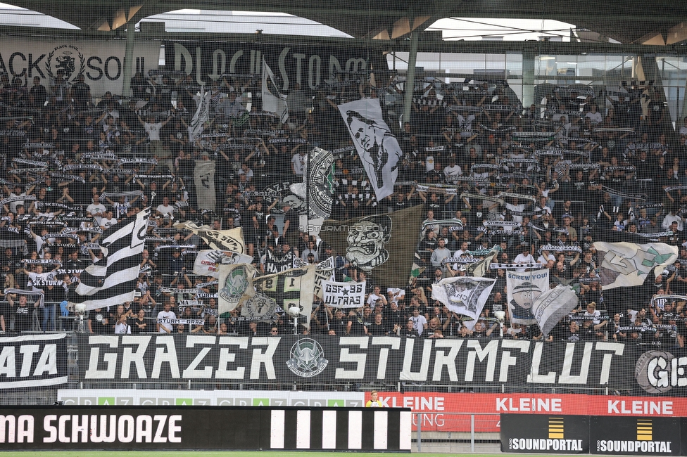 Sturm Graz - Altach
Oesterreichische Fussball Bundesliga, 4. Runde, SK Sturm Graz - SCR Altach, Stadion Liebenau Graz, 13.08.2022. 

Foto zeigt Fans von Sturm
Schlüsselwörter: sturmflut schals