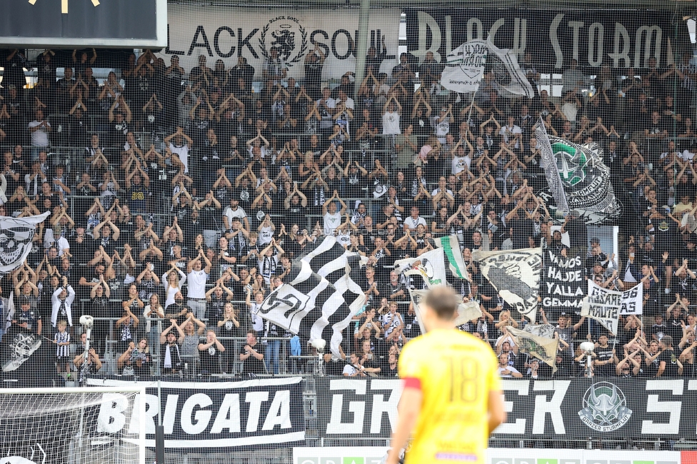 Sturm Graz - Altach
Oesterreichische Fussball Bundesliga, 4. Runde, SK Sturm Graz - SCR Altach, Stadion Liebenau Graz, 13.08.2022. 

Foto zeigt Fans von Sturm
Schlüsselwörter: sturmflut