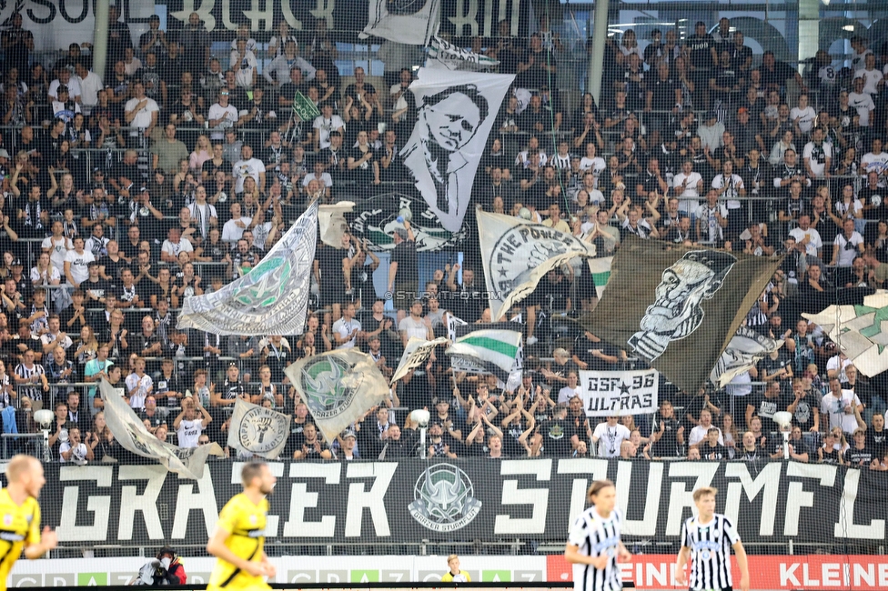 Sturm Graz - Altach
Oesterreichische Fussball Bundesliga, 4. Runde, SK Sturm Graz - SCR Altach, Stadion Liebenau Graz, 13.08.2022. 

Foto zeigt Fans von Sturm
Schlüsselwörter: sturmflut