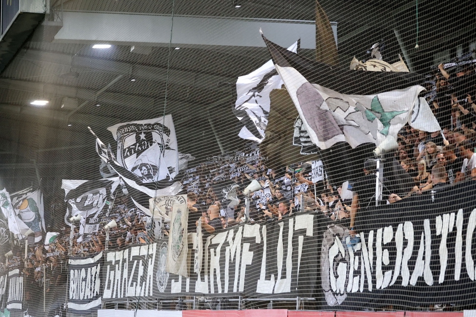 Sturm Graz - Altach
Oesterreichische Fussball Bundesliga, 4. Runde, SK Sturm Graz - SCR Altach, Stadion Liebenau Graz, 13.08.2022. 

Foto zeigt Fans von Sturm
Schlüsselwörter: sturmflut