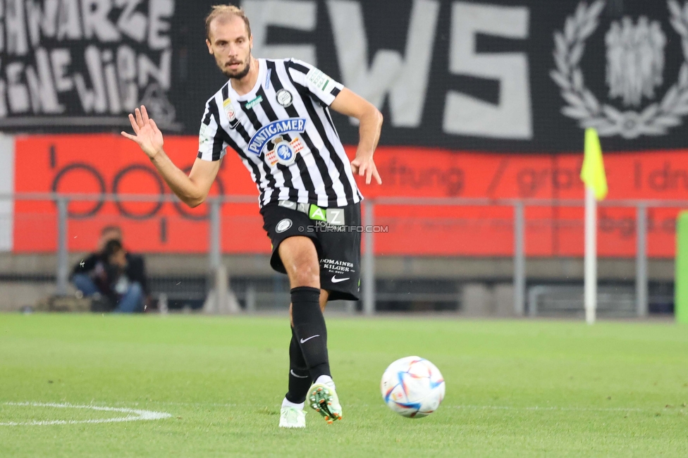 Sturm Graz - Altach
Oesterreichische Fussball Bundesliga, 4. Runde, SK Sturm Graz - SCR Altach, Stadion Liebenau Graz, 13.08.2022. 

Foto zeigt Jon Gorenc-Stankovic (Sturm)
