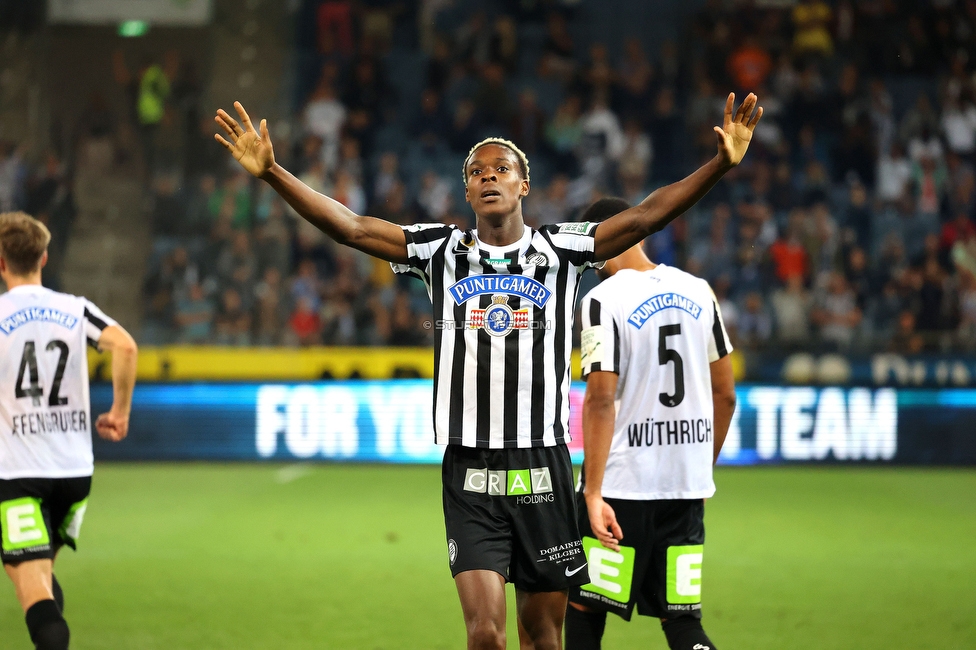 Sturm Graz - Altach
Oesterreichische Fussball Bundesliga, 4. Runde, SK Sturm Graz - SCR Altach, Stadion Liebenau Graz, 13.08.2022. 

Foto zeigt Emanuel Emegha (Sturm)
Schlüsselwörter: tor