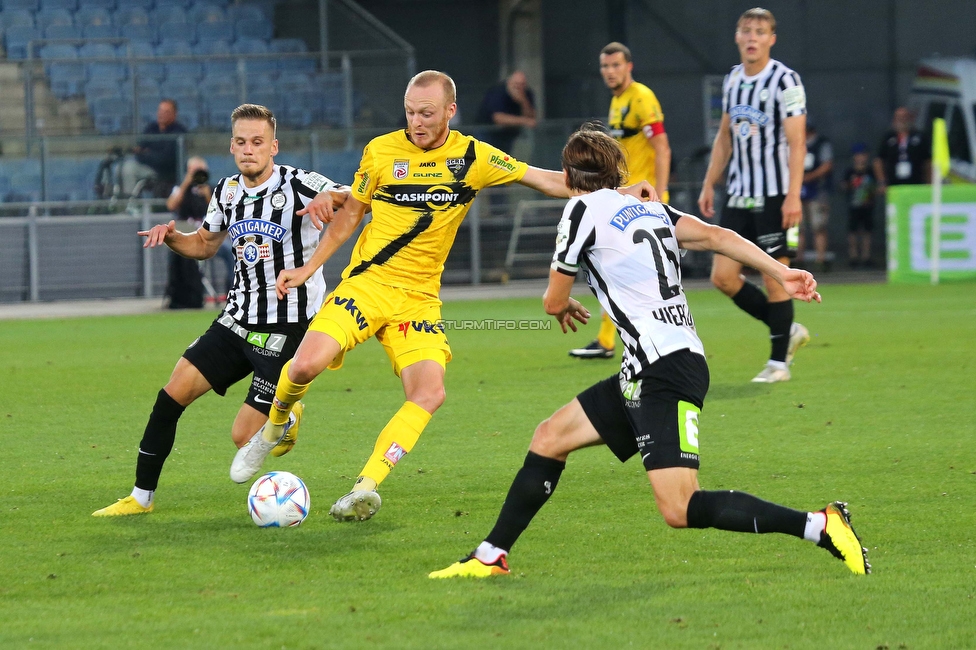 Sturm Graz - Altach
Oesterreichische Fussball Bundesliga, 4. Runde, SK Sturm Graz - SCR Altach, Stadion Liebenau Graz, 13.08.2022. 

Foto zeigt Tomi Horvat (Sturm) und Stefan Hierlaender (Sturm)
