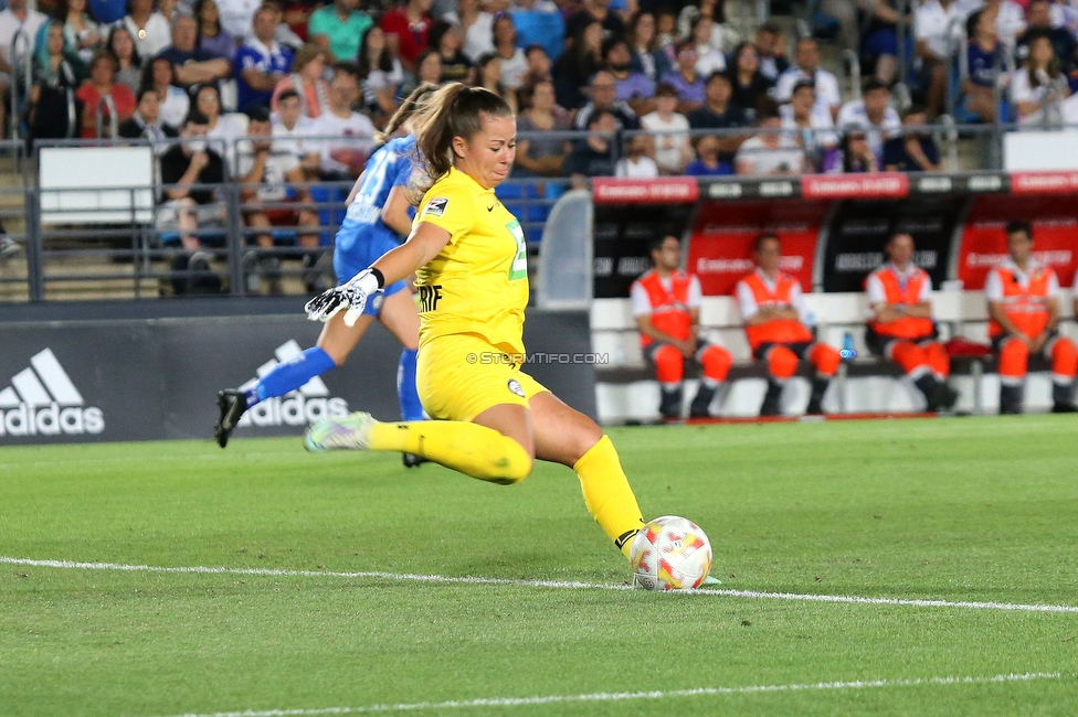 Real Madrid - Sturm Damen
UEFA Champions League Qualifikation, 1. Runde, Real Madrid CF Femenino - SK Sturm Graz Damen, Estadio Alfredo Di Stefano Madrid, 18.08.2022. 

Foto zeigt Mariella El Sherif (Sturm Damen)
