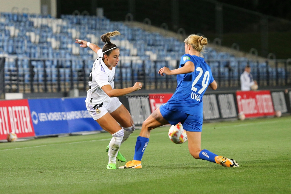 Real Madrid - Sturm Damen
UEFA Champions League Qualifikation, 1. Runde, Real Madrid CF Femenino - SK Sturm Graz Damen, Estadio Alfredo Di Stefano Madrid, 18.08.2022. 

Foto zeigt Modesta Uka (Sturm Damen)
