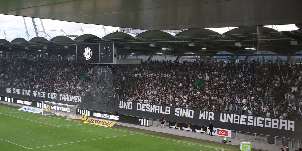 Sturm Graz - LASK
Oesterreichische Fussball Bundesliga, 5. Runde, SK Sturm Graz - LASK, Stadion Liebenau Graz, 20.08.2022. 

Foto zeigt Fans von Sturm mit einer Choreografie
Schlüsselwörter: sturmflut