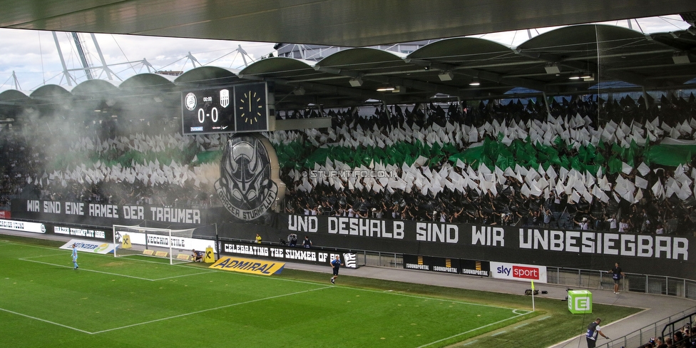 Sturm Graz - LASK
Oesterreichische Fussball Bundesliga, 5. Runde, SK Sturm Graz - LASK, Stadion Liebenau Graz, 20.08.2022. 

Foto zeigt Fans von Sturm mit einer Choreografie
Schlüsselwörter: sturmflut