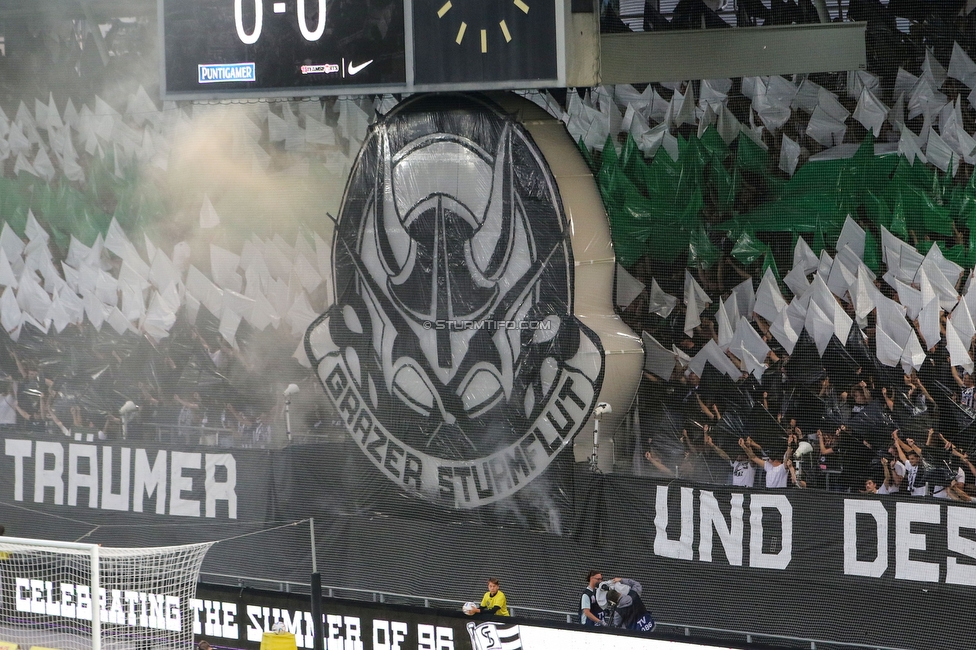 Sturm Graz - LASK
Oesterreichische Fussball Bundesliga, 5. Runde, SK Sturm Graz - LASK, Stadion Liebenau Graz, 20.08.2022. 

Foto zeigt Fans von Sturm mit einer Choreografie
Schlüsselwörter: sturmflut