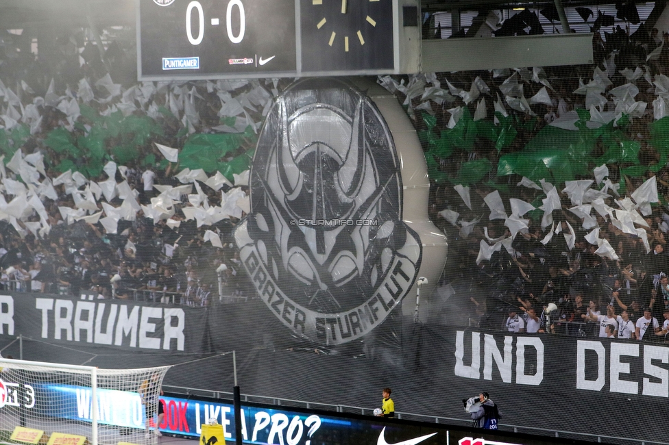 Sturm Graz - LASK
Oesterreichische Fussball Bundesliga, 5. Runde, SK Sturm Graz - LASK, Stadion Liebenau Graz, 20.08.2022. 

Foto zeigt Fans von Sturm mit einer Choreografie
Schlüsselwörter: sturmflut