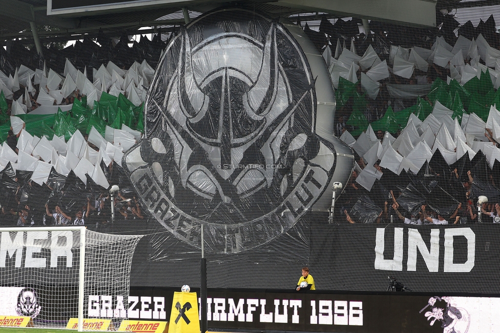 Sturm Graz - LASK
Oesterreichische Fussball Bundesliga, 5. Runde, SK Sturm Graz - LASK, Stadion Liebenau Graz, 20.08.2022. 

Foto zeigt Fans von Sturm mit einer Choreografie
Schlüsselwörter: sturmflut