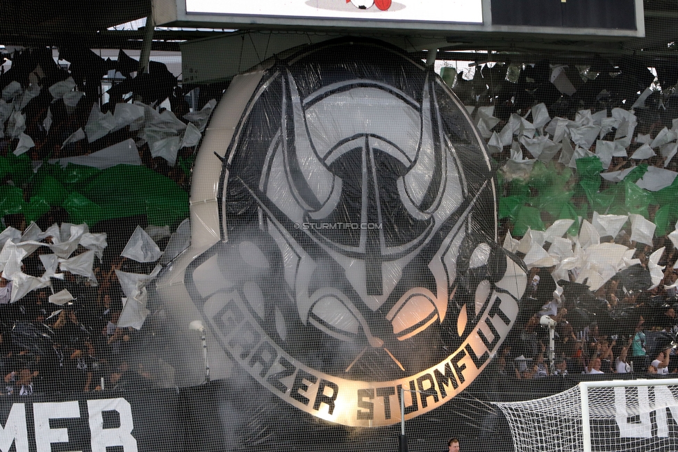 Sturm Graz - LASK
Oesterreichische Fussball Bundesliga, 5. Runde, SK Sturm Graz - LASK, Stadion Liebenau Graz, 20.08.2022. 

Foto zeigt Fans von Sturm mit einer Choreografie
Schlüsselwörter: sturmflut