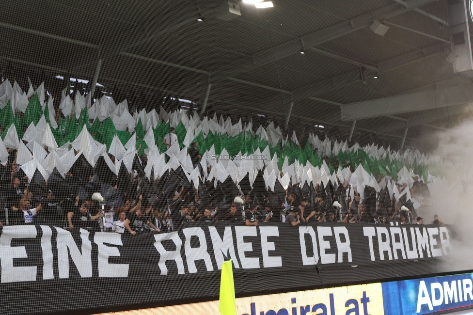 Sturm Graz - LASK
Oesterreichische Fussball Bundesliga, 5. Runde, SK Sturm Graz - LASK, Stadion Liebenau Graz, 20.08.2022. 

Foto zeigt Fans von Sturm mit einer Choreografie
Schlüsselwörter: sturmflut