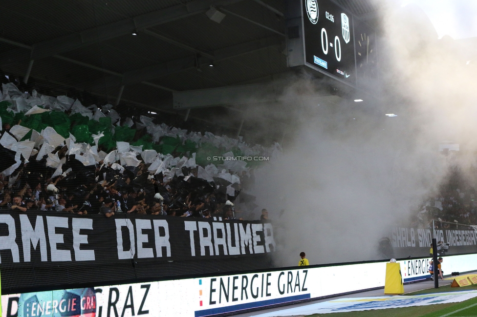 Sturm Graz - LASK
Oesterreichische Fussball Bundesliga, 5. Runde, SK Sturm Graz - LASK, Stadion Liebenau Graz, 20.08.2022. 

Foto zeigt Fans von Sturm mit einer Choreografie
Schlüsselwörter: sturmflut