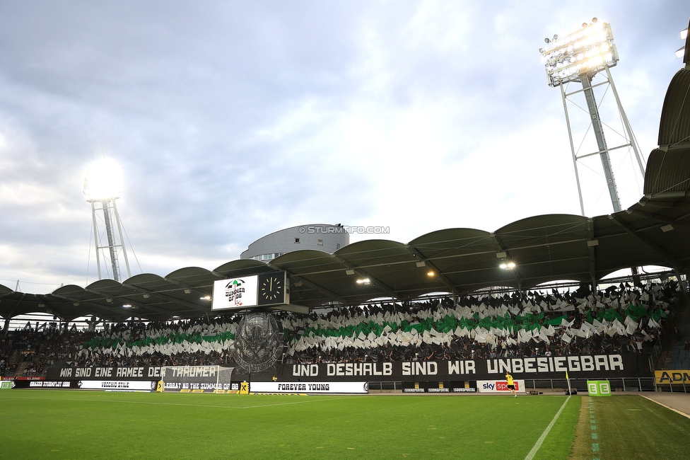 Sturm Graz - LASK
Oesterreichische Fussball Bundesliga, 5. Runde, SK Sturm Graz - LASK, Stadion Liebenau Graz, 20.08.2022. 

Foto zeigt Fans von Sturm mit einer Choreografie
Schlüsselwörter: sturmflut