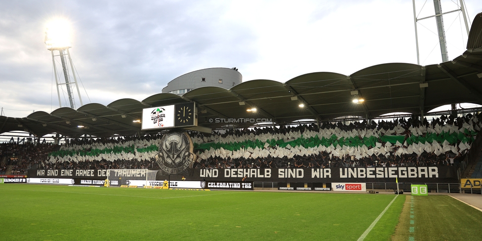 Sturm Graz - LASK
Oesterreichische Fussball Bundesliga, 5. Runde, SK Sturm Graz - LASK, Stadion Liebenau Graz, 20.08.2022. 

Foto zeigt Fans von Sturm mit einer Choreografie
Schlüsselwörter: sturmflut