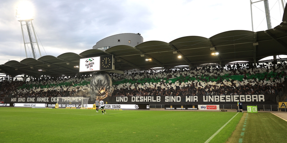 Sturm Graz - LASK
Oesterreichische Fussball Bundesliga, 5. Runde, SK Sturm Graz - LASK, Stadion Liebenau Graz, 20.08.2022. 

Foto zeigt Fans von Sturm mit einer Choreografie
Schlüsselwörter: sturmflut