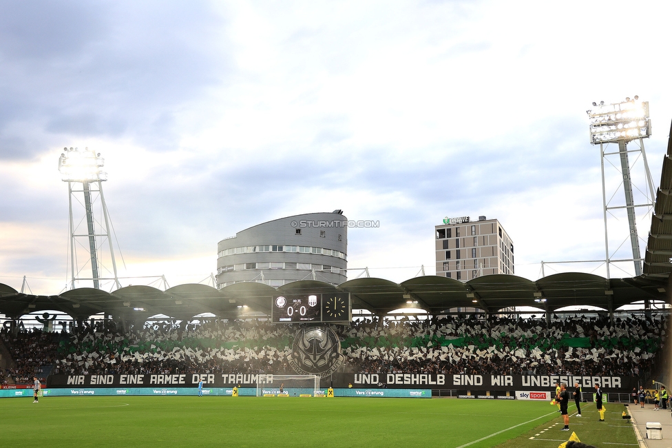 Sturm Graz - LASK
Oesterreichische Fussball Bundesliga, 5. Runde, SK Sturm Graz - LASK, Stadion Liebenau Graz, 20.08.2022. 

Foto zeigt Fans von Sturm mit einer Choreografie
Schlüsselwörter: sturmflut