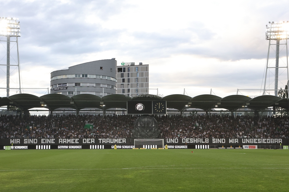 Sturm Graz - LASK
Oesterreichische Fussball Bundesliga, 5. Runde, SK Sturm Graz - LASK, Stadion Liebenau Graz, 20.08.2022. 

Foto zeigt Fans von Sturm mit einer Choreografie
Schlüsselwörter: sturmflut