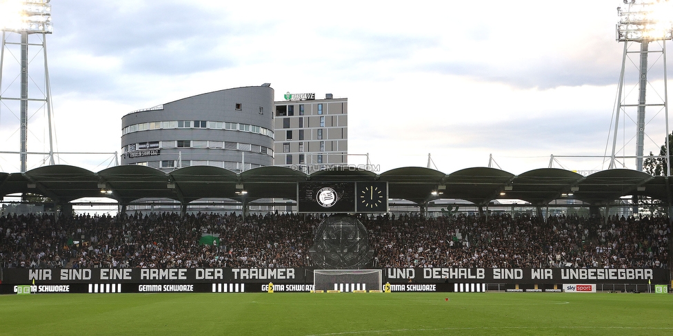 Sturm Graz - LASK
Oesterreichische Fussball Bundesliga, 5. Runde, SK Sturm Graz - LASK, Stadion Liebenau Graz, 20.08.2022. 

Foto zeigt Fans von Sturm mit einer Choreografie
Schlüsselwörter: sturmflut