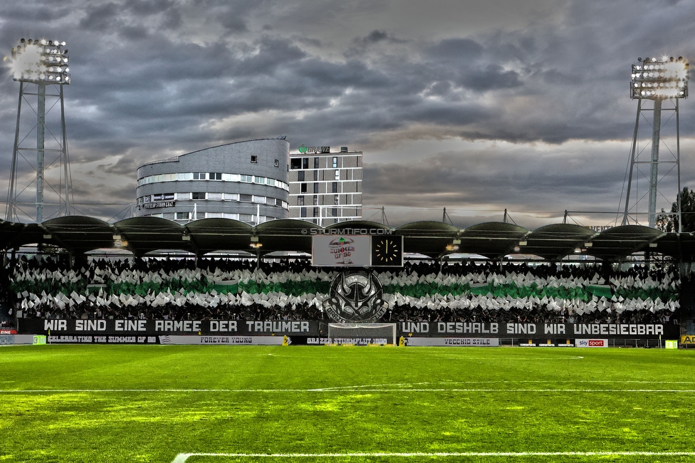 Sturm Graz - LASK
Oesterreichische Fussball Bundesliga, 5. Runde, SK Sturm Graz - LASK, Stadion Liebenau Graz, 20.08.2022. 

Foto zeigt Fans von Sturm mit einer Choreografie
Schlüsselwörter: sturmflut