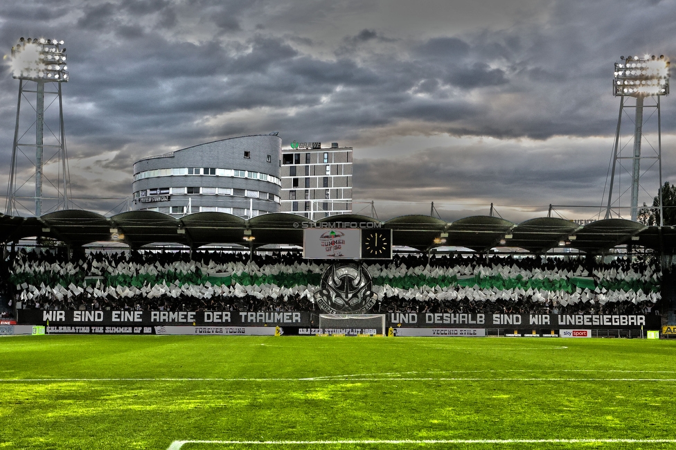 Sturm Graz - LASK
Oesterreichische Fussball Bundesliga, 5. Runde, SK Sturm Graz - LASK, Stadion Liebenau Graz, 20.08.2022. 

Foto zeigt Fans von Sturm mit einer Choreografie
Schlüsselwörter: sturmflut